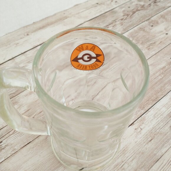 A&W Root Beer Glass Mug Vtg Collectible 1961 Orange & Black Bulls Eye Logo 5” - Picture 4 of 11